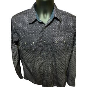 Moonshine‎ Spirit Shirt Mens Small Plaid Saw Tooth Pearl Snap Long Sleeve